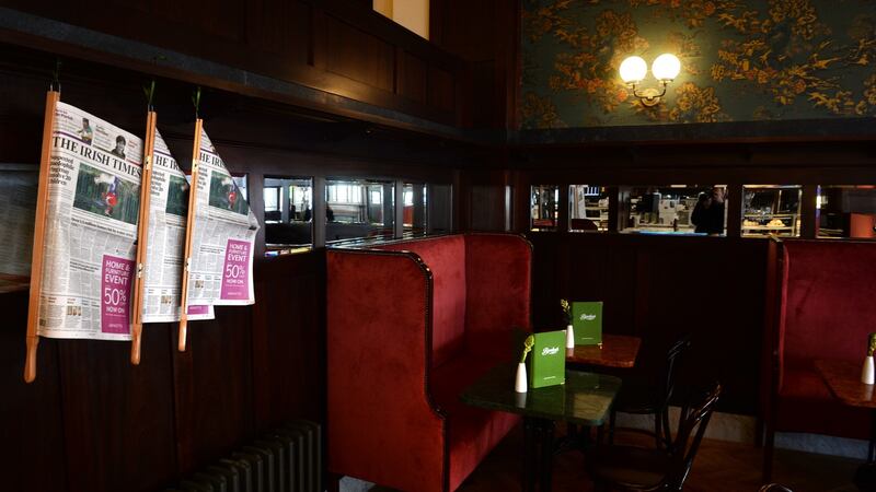 A little hideaway nook in the James Joyce room in Bewley’s, Grafton Street, Dublin. Photograph: Dara Mac Dónaill/The Irish Times
