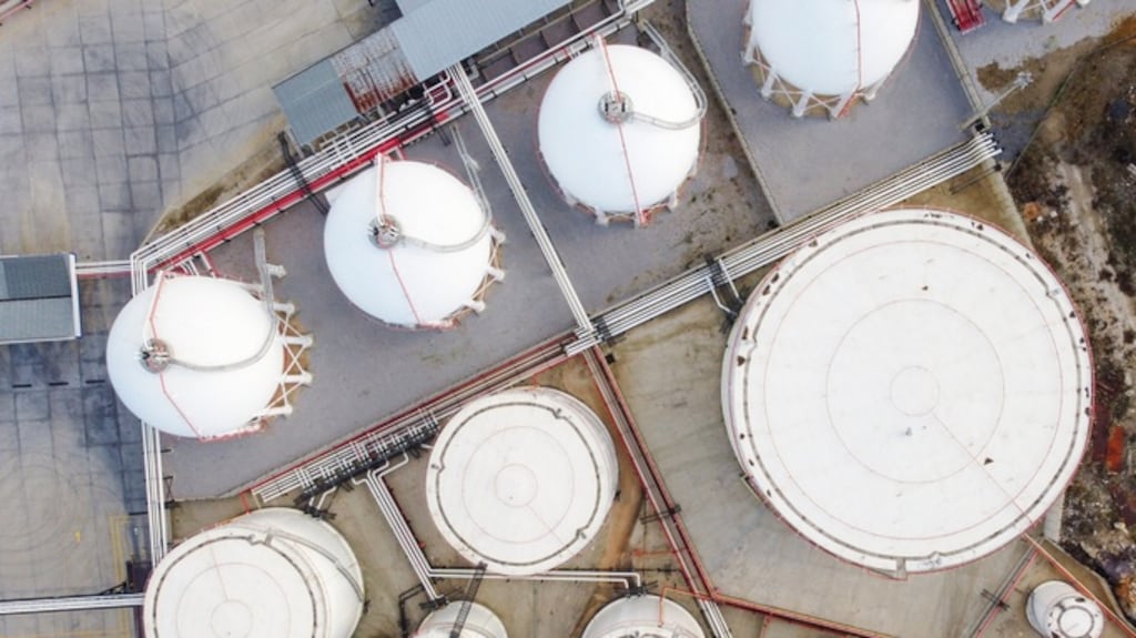 A liquefied natural gas storage facility. Government policy is opposed to imports of fracked gas, but the invasion of Ukraine has changed the European debate on energy. File photograph: Getty