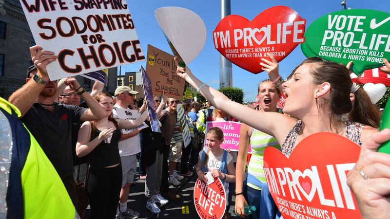 A Rally for Life anti-abortion demonstration on  O’Connell Street, Dublin. Photograph: Alan Betson