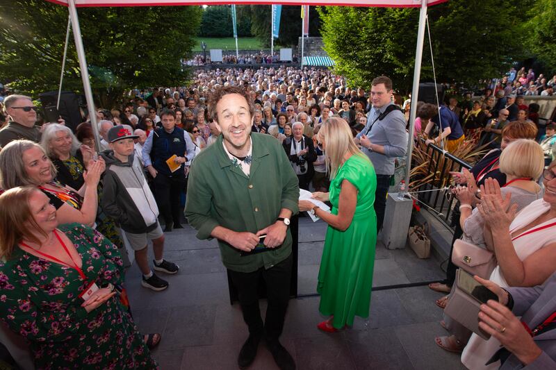 Actor Chris O'Dowd during the opening of the Boyle Arts Festival in the grounds of King House on Thursday. Photograph: Brian Farrell