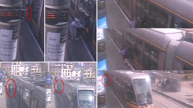 CCTV footage of trap and drag instances on Luas trams