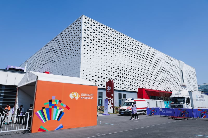 Nanjing Indoor Training Hall, ahead of the World Indoor Championships this weekend. Photographs: Lintao Zhang/Getty