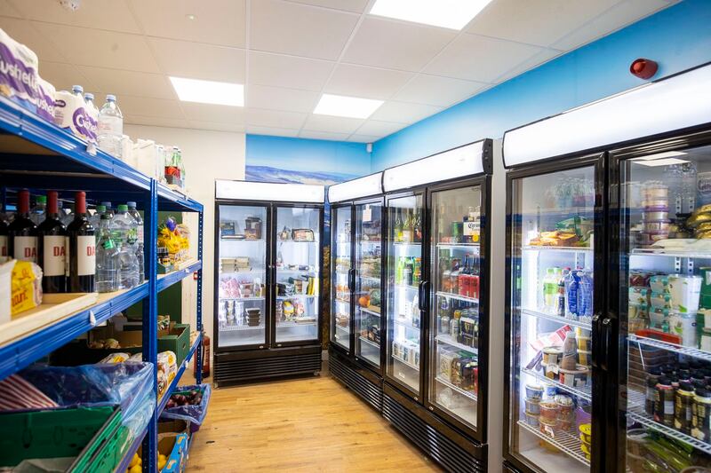 The Shuppa 'dark store' front room is fitted with multiple fridges, and on the shelves, the things that customers buy most frequently.