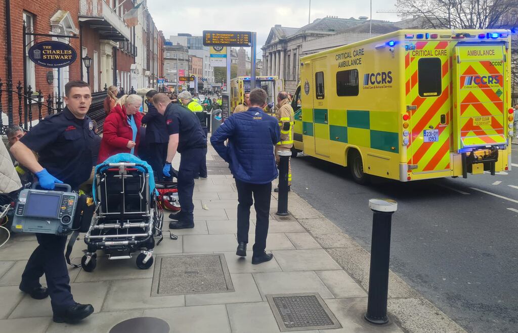 Emergency services at the scene of a multiple stabbing at Parnell Square in Dublin city centre on November 23rd, 2023. Photograph: Kitty Holland/The Irish Times
