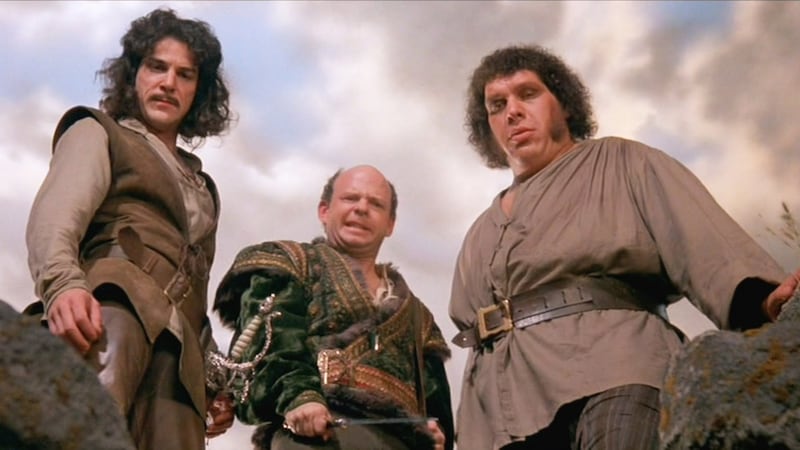 Mandy Patinkin, Wallace Shawn and André the Giant in The Princess Bride.