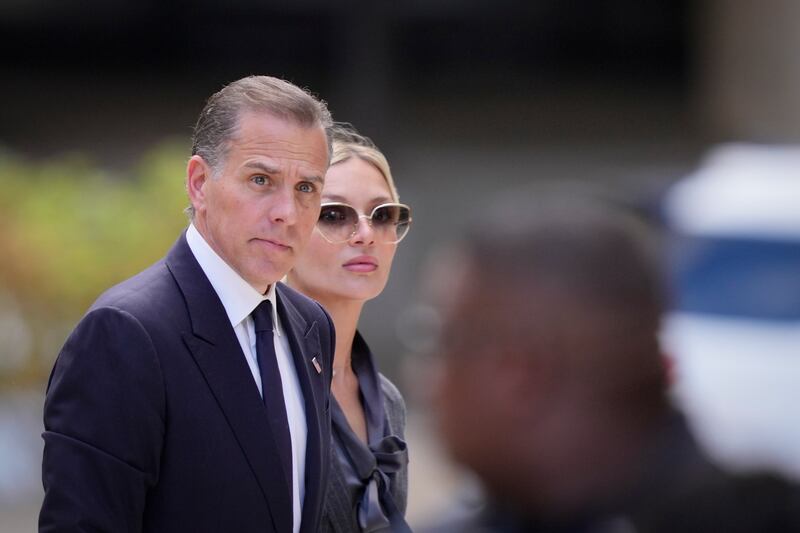 Hunter Biden arrives at federal court, with his wife Melissa Cohen Biden. Photograph: AP