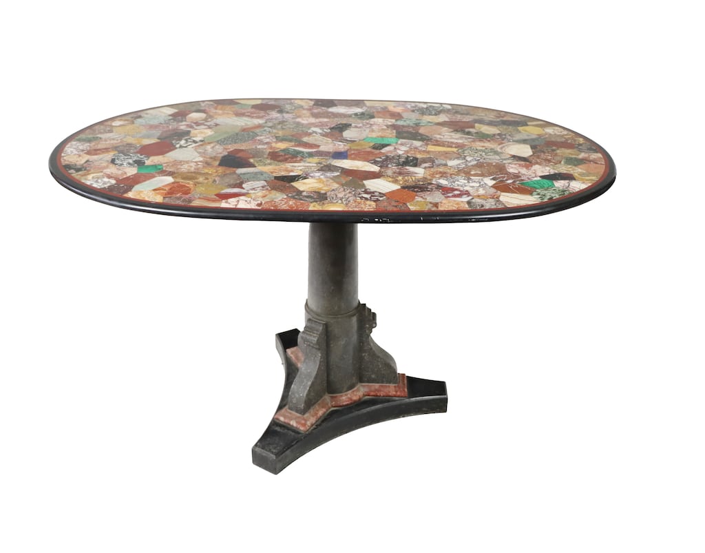 A 19th-century marble oval table designed by the Cork-born architect George Ashlin