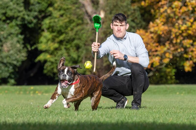 Diarmuid Connolly at the launch of his start-up pet product company, Cupooch. Photograph: Finbarr O’Rourke
