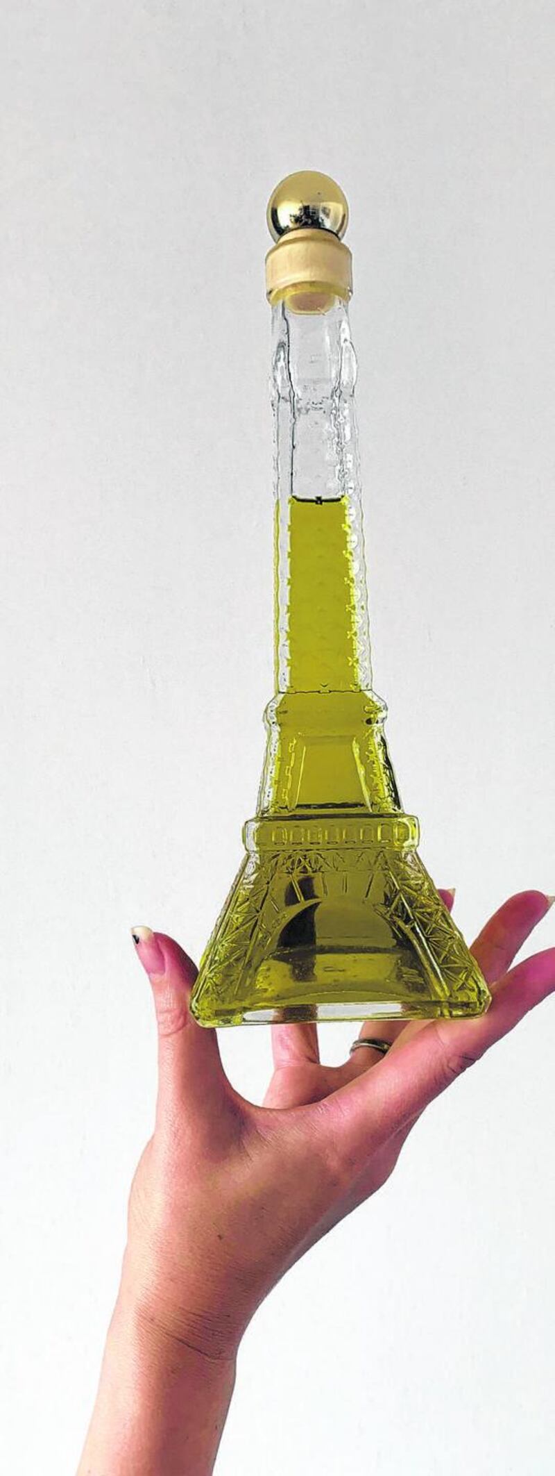Laura de Barra’s Eiffel Tower oil bottle.