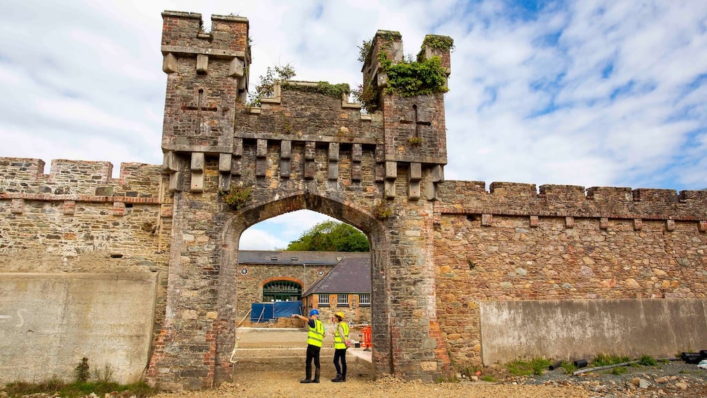 View through a gate at Johnstown Castle to the visitors centre. Photograph: Mary Browne