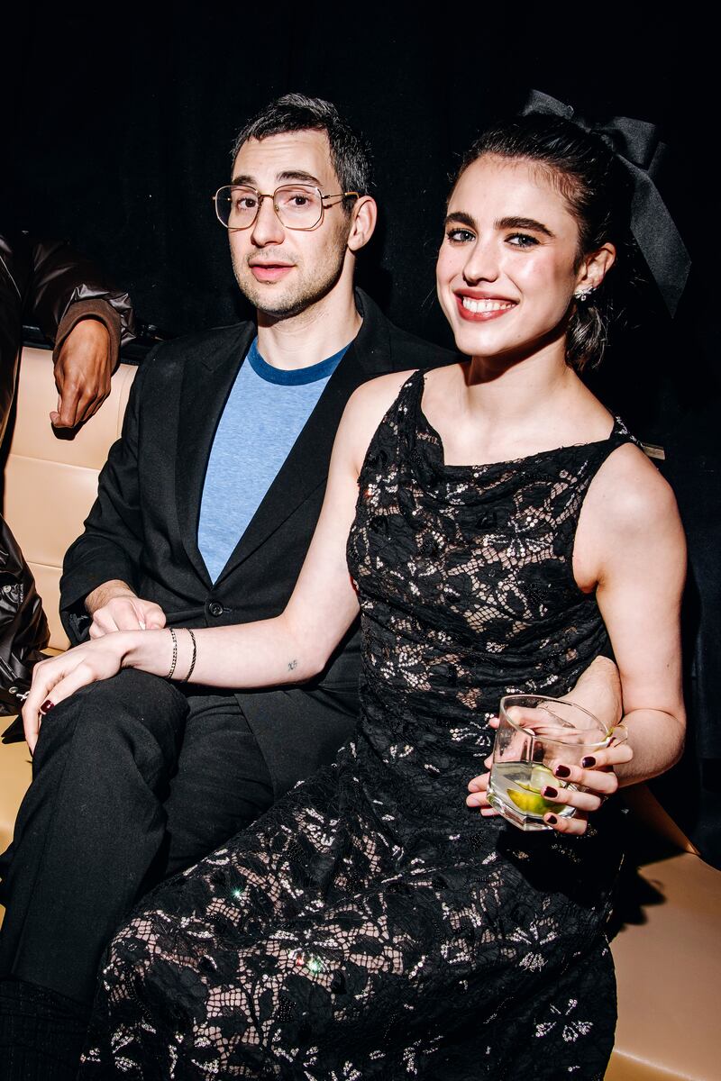 Jack Antonoff with his wife Margaret Qualley at AMC Lincoln Square 13  in New York City last month. Photograph: Nina Westervelt/Variety/Getty