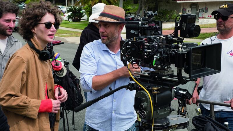 Director Miranda July and director of photography Sebastian Wintero  on the set of Kajillionaire. Photograph: Matt Kennedy/Focus Features