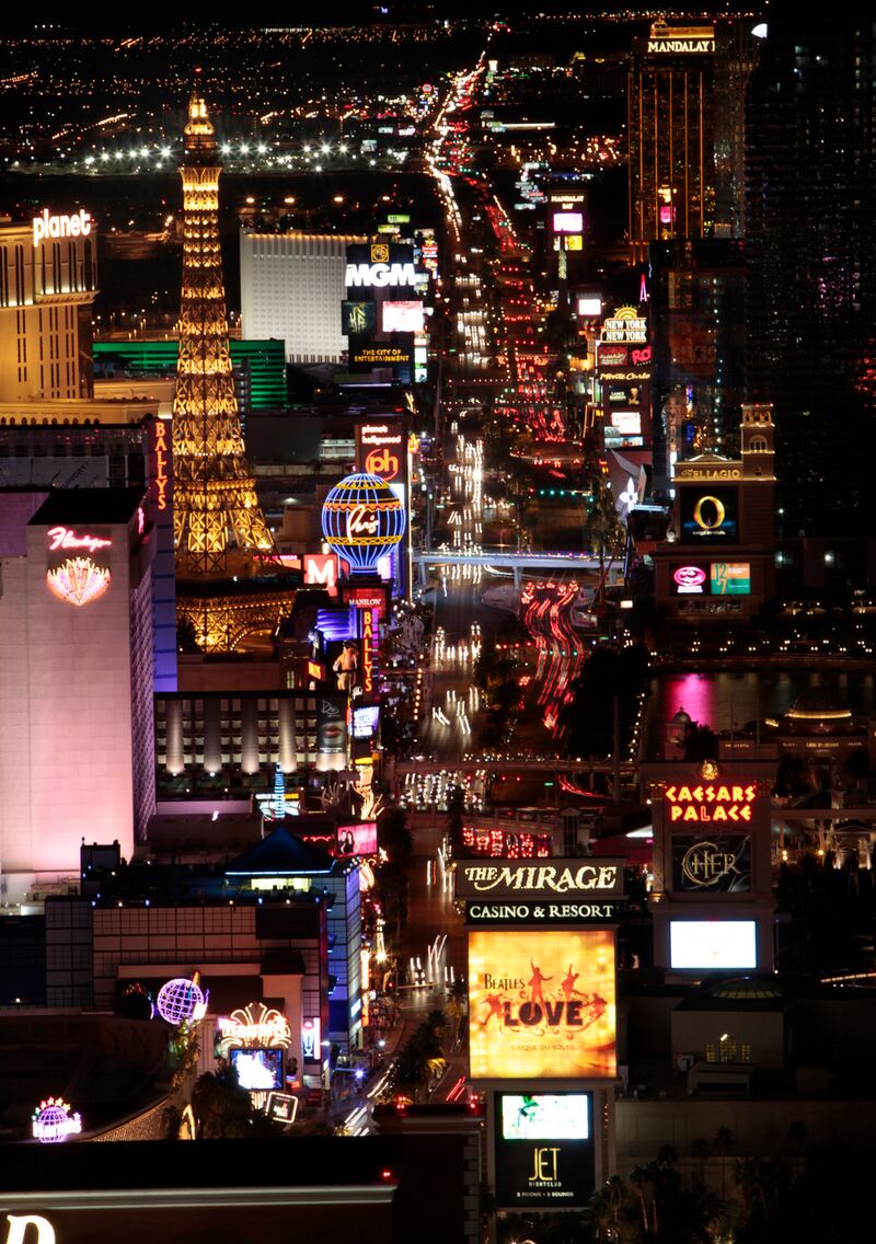 Las Vegas Strip shot from the Trump Tower. Photograph: Las Vegas News Bureau