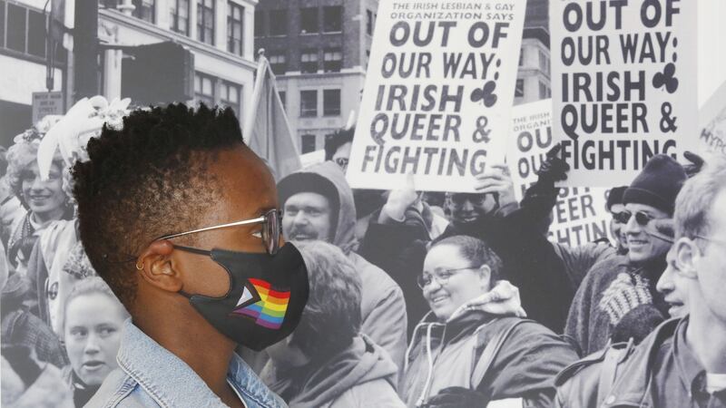 Christelle Gebhard at the launch of Out in the World: Ireland’s LGBTQ+ Diaspora at Epic,  The Irish Emigration Museum. Photograph: Leon Farrell/Photocall Ireland