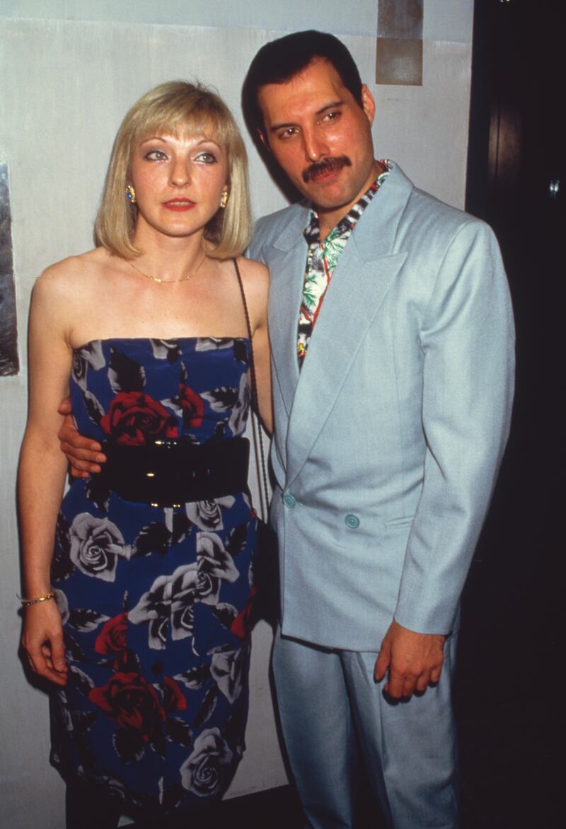 Mary Austin and Freddie Mercury at a Queen after-show party in 1986
