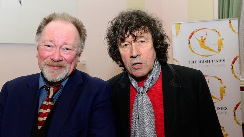 Eoin Roe and Stephen Rea at the ‘Irish Times’ Irish Theatre Awards at the National Concert Hall. Photograph: Cyril Byrne/The Irish Times