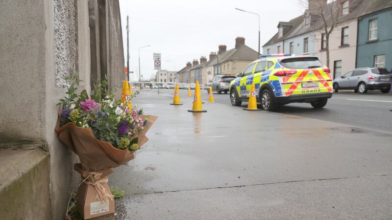 Flowers left at the scene on East Wall Road, Dublin where Josh Dunne was fatally stabbed. Photograph: Colin Keegan, Collins Dublin