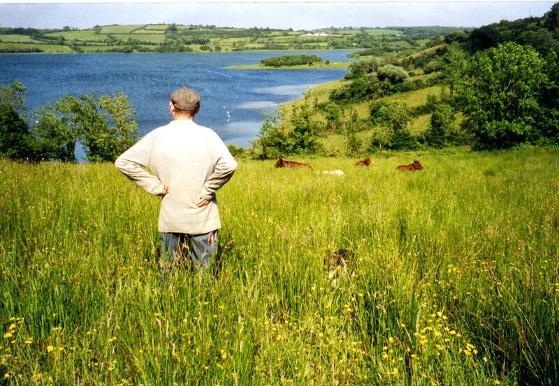 John McGahern on his farm. Photograph: Courtesy of the John McGahern archive, University of Galway