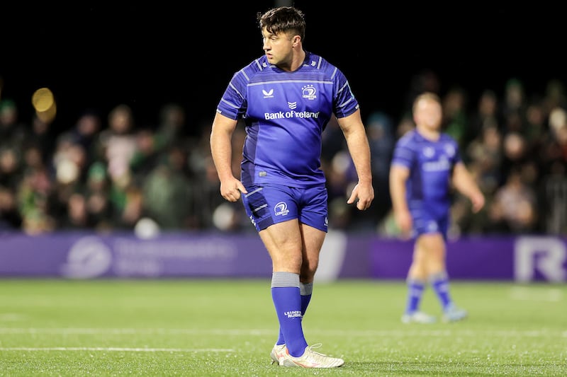 Leinster's Thomas Clarkson during the URC game against Connacht in October. Photograph: Laszlo Geczo/Inpho