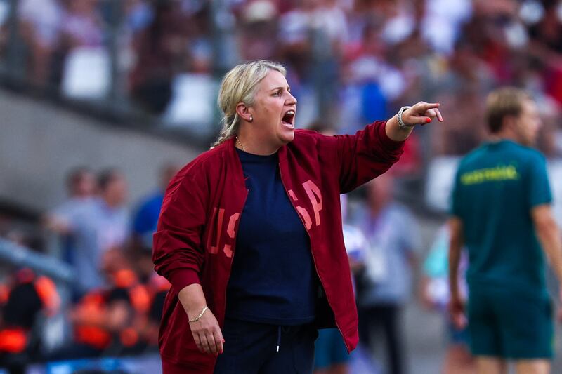 USA coach Emma Hayes has only been in the job two months. Photograph: Pascal Guyot/Getty