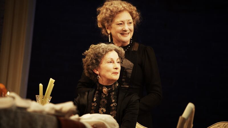 Ingrid Craigie (seated) and Anita Reeves in The Dead by James Joyce at the  Abbey in 2012. Photograph:  Ros Kavanagh