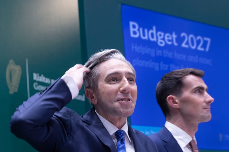 Minister for Finance Simon Harris and Minister for Public Expenditure Jack Chambers. Photograph: Sam Boal/Collins Photos


