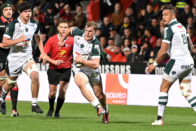 Pau's French centre Emilien Gailleton in action against Toulouse. Photograph: Matthieu Rondel/AFP via Getty Images  