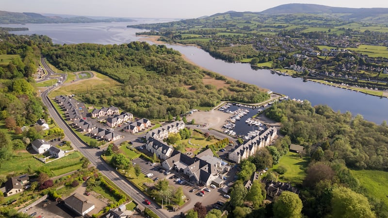 An aerial view of the Killaloe Hotel & Spa in Killaloe, Co Clare