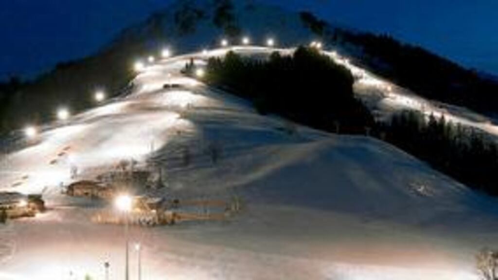 NIGHT VISION Söll's slopes lit up for skiing.