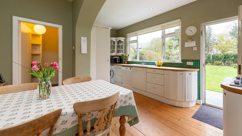 The kitchen and dining area