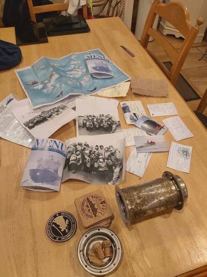 The contents of the Russian time capsule. Photograph: Conor McClory