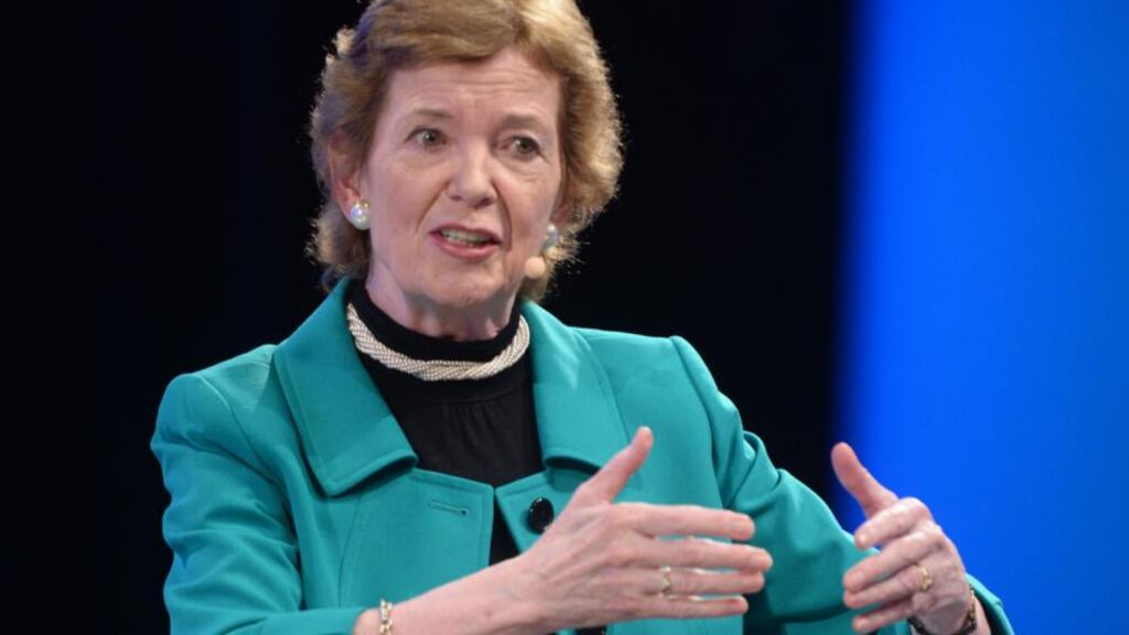 Former president and UN envoy Mary Robinson: Developing countries must be right there at the beginning and not locked into dirty fossil fuel infrastructure. Photograph: The Irish Times