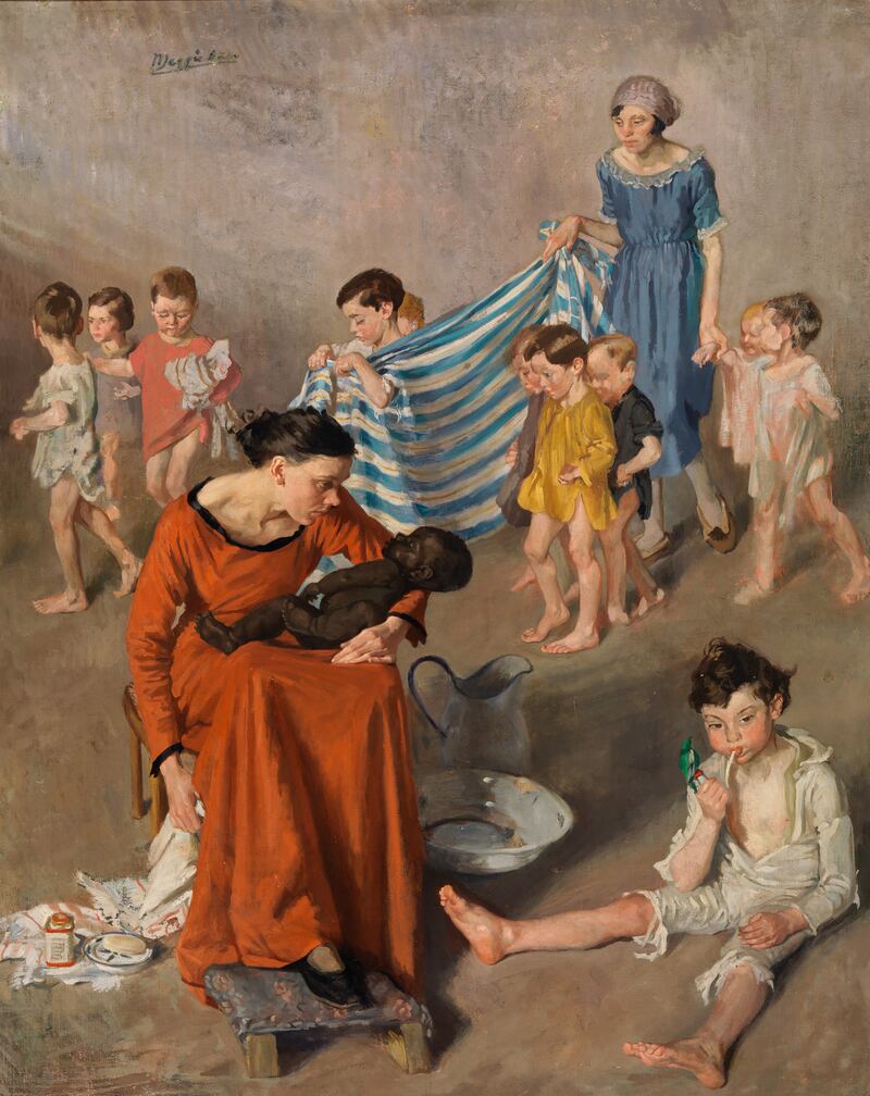 Bathtime at the Crèche, circa 1925, by Margaret Clarke. Copyright the  artist’s estate