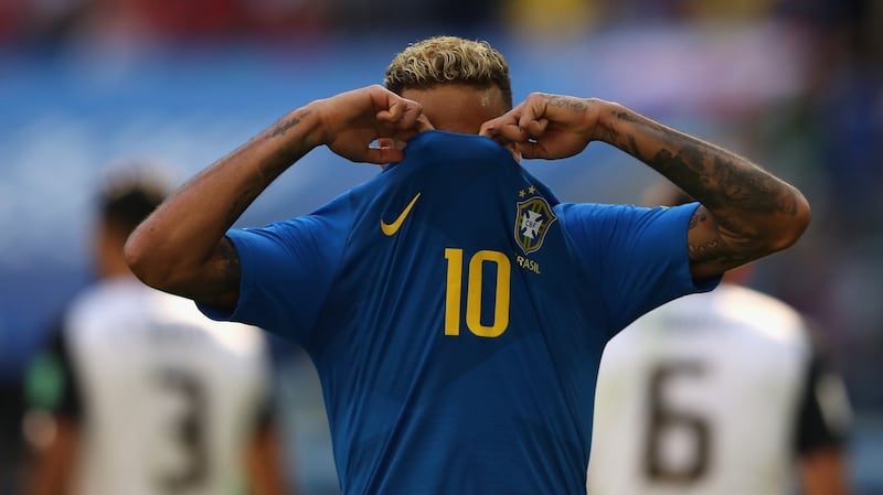 Neyma  reacts to a missed chance. Photograph:  Francois Nel/Getty Images