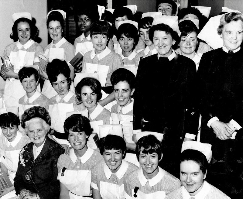 Nurses’ prizegiving in  City General Hospital, Stoke on Trent, 1968. Photograph: Staffordshire Sentinel