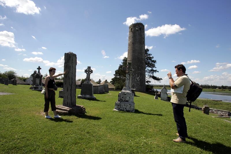 Visitors at Clonmacnoise. Photograph: Cyril Byrne