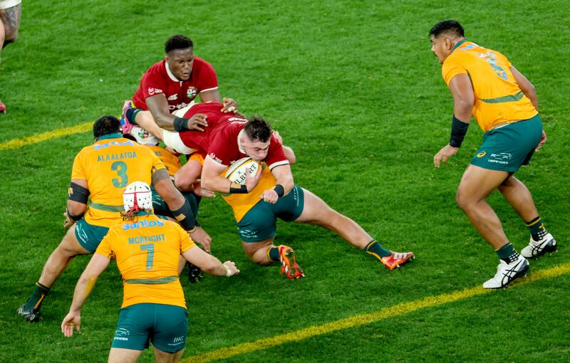 Dan Sheehan knew the rules when he dived to score the opening try for the Lions against Australia in the second Test. Photograph: James Crombie/Inpho