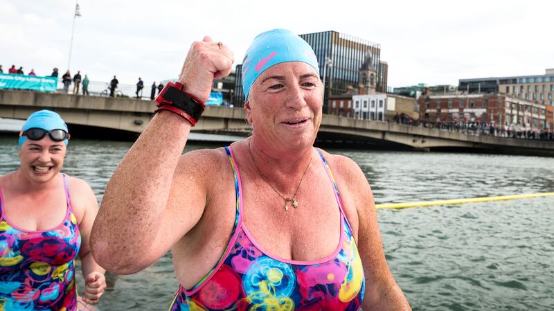 Liz Keary celebrates after winning the race.
Photograph: Nick Elliot / Inpho