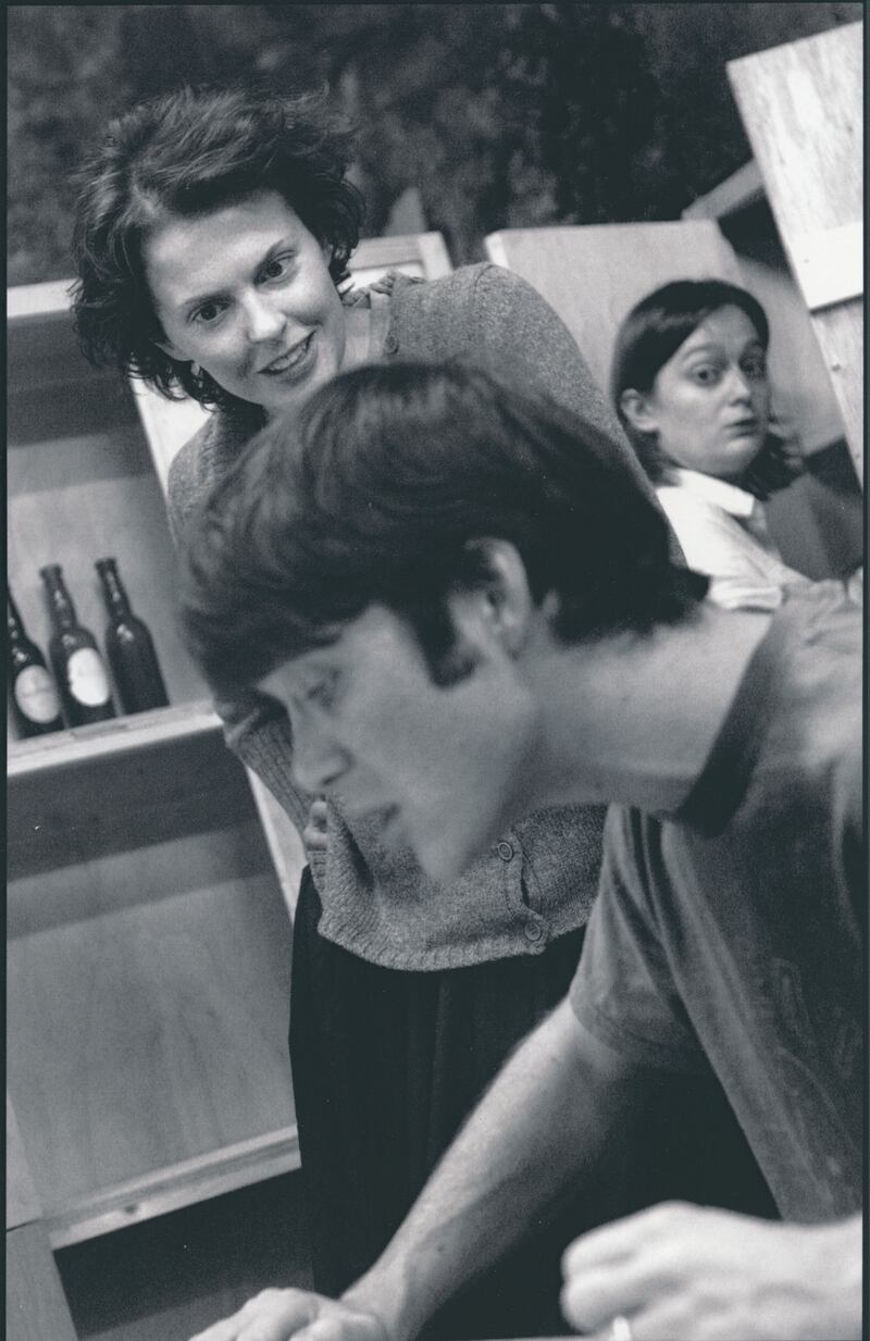 Aisling O'Sullivan and Cillian Murphy in rehearsals for The Playboy of the Western World in 2004
