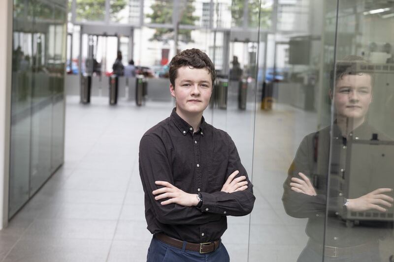 Eoghan Collins (19) from Galway, who is in his third year studying electrical engineering at the University of Galway. Photograph: Tyndall National Institute