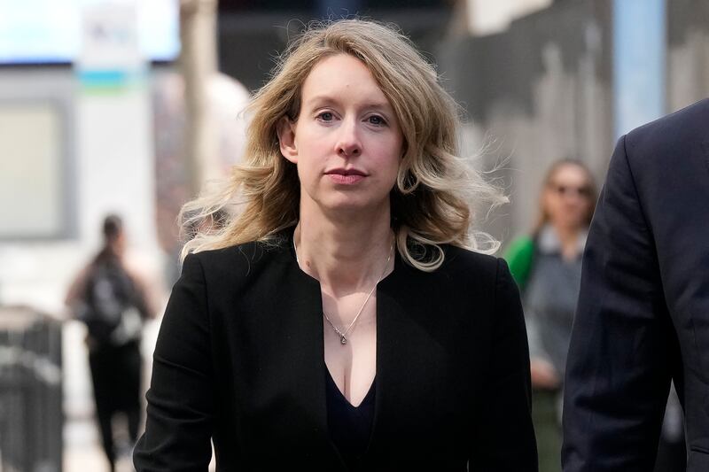Former Theranos chief executive Elizabeth Holmes leaving court in San Jose, California, last March. Photograph: Jeff Chiu/AP/PA