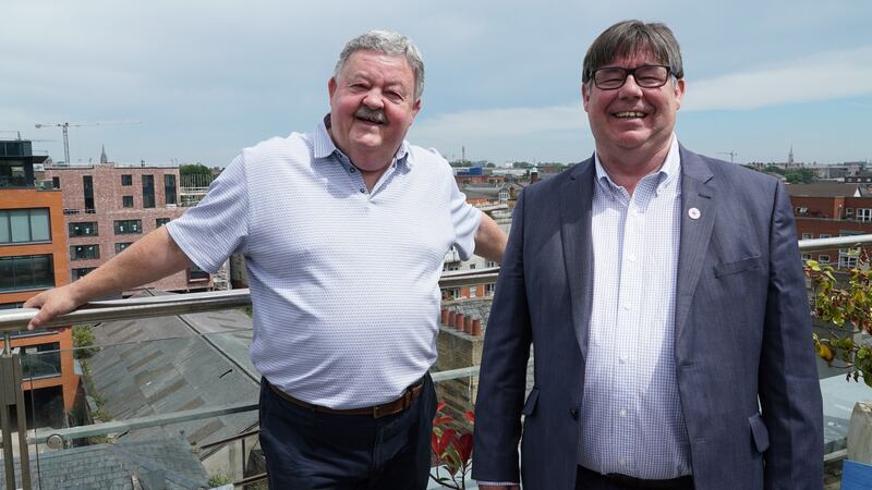 Richard Dillon and Ollie O’Connor, Defence Forces veterans who now help run Brú Na bhFiann, a hostel for ex-service personnel. Photograph: Enda O’Dowd