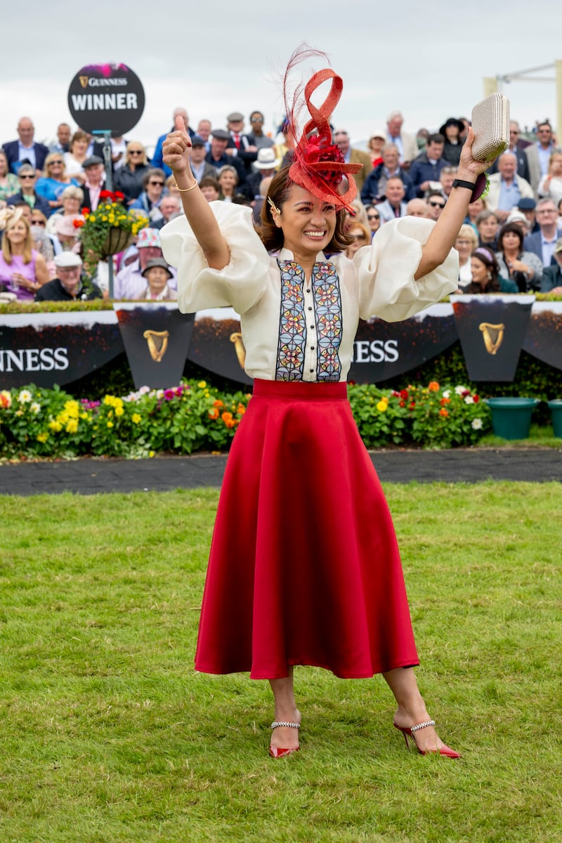 The winner of Best Dressed Lady prize Maritess McCarthy from Douglas, Cork. Photograph: Andrew Downes/xposure