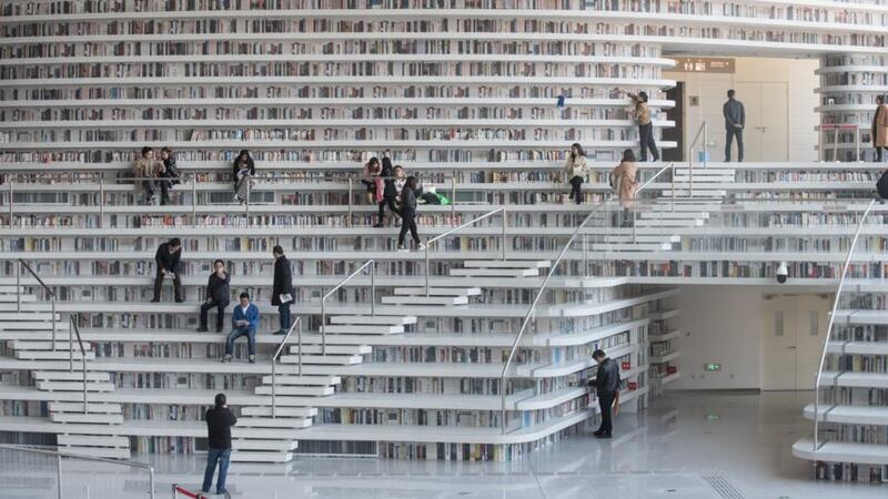 Tianjin Binhai Library: Why set stories in far-off worlds? As soon as you start writing a story set in contemporary Ireland, near-future America or 18th-century Japan, prior associations and prejudices come rushing in and the wider message may be lost.  Photograph: Fred Dufour/AFP