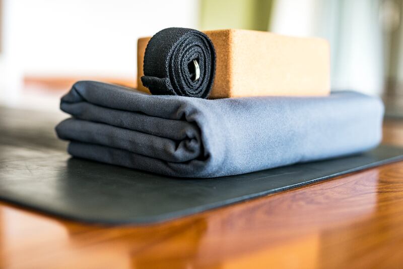 Yoga props include blocks, straps and matts. Photograph: iStock