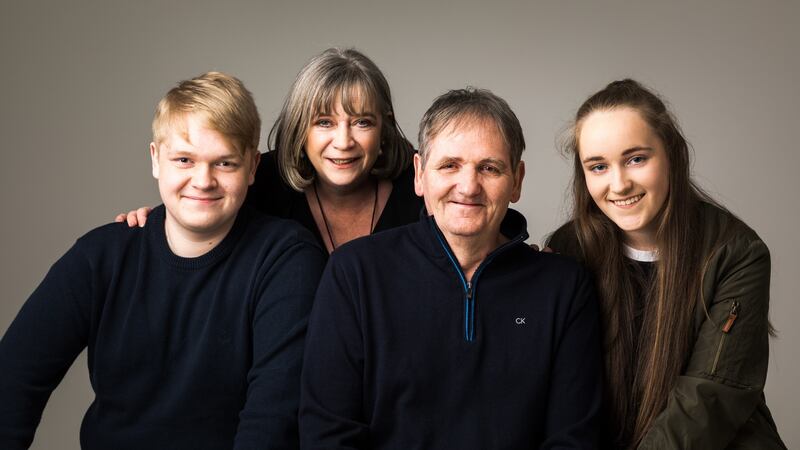 Paddy Armstrong with his wife Caroline and their children John and Sophie
