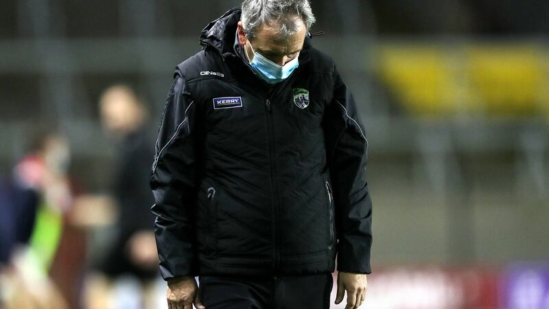 Peter Keane: Kerry’s defensive system was not to blame for the defeat.  Keane and his selectors can only do so much – it’s down to the players to go and win the game and they had ample opportunity to do so. Photograph: Laszlo Geczo/Inpho