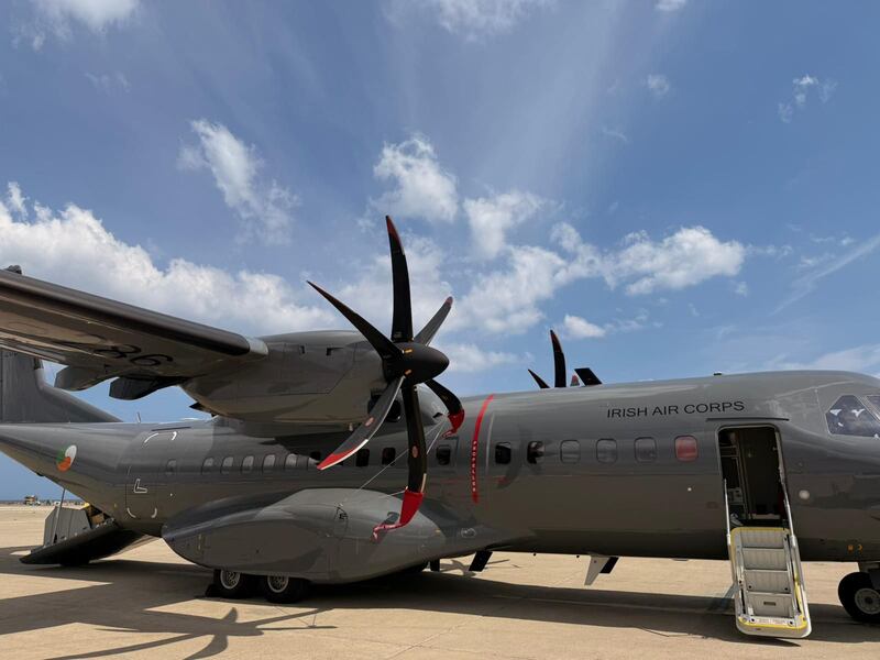 The Air Corps C295 aircraft carried out an operation to transport key Defence Forces personnel to Lebanon and return an engineering team. Photograph: Defence Forces/PA Wire
