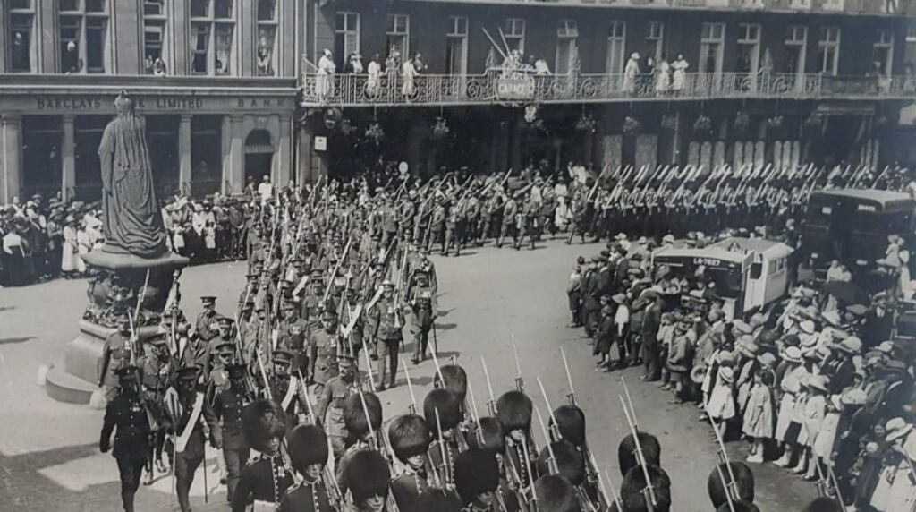 On Monday, June 12th, 1922, at a ceremony held in St George’s Hall at Windsor Castle attended by King George V, the Royal Dublin Fusiliers were disbanded, along with other regiments recruited in southern Ireland