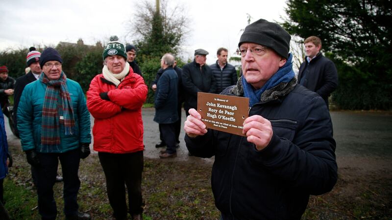 Dave Kavanagh, brother of trainee pilot John Kavanagh who was killed in an Aer Lingus training flight in 1967, at a memorial event on Saturday at the crash site  in Co Meath. Photograph Nick Bradshaw